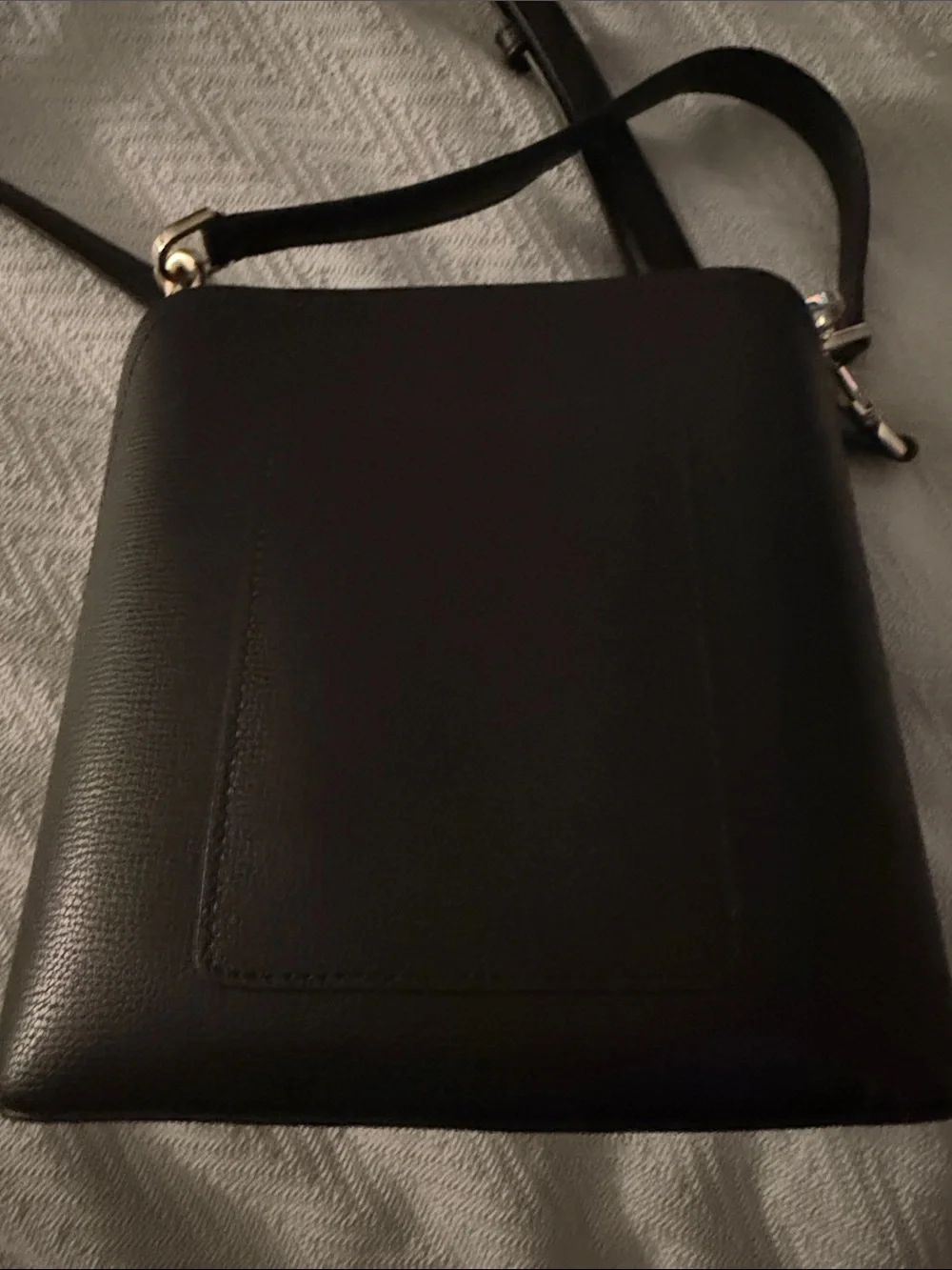 kate spade Black Pebbled Leather Crossbody with Gold Logo